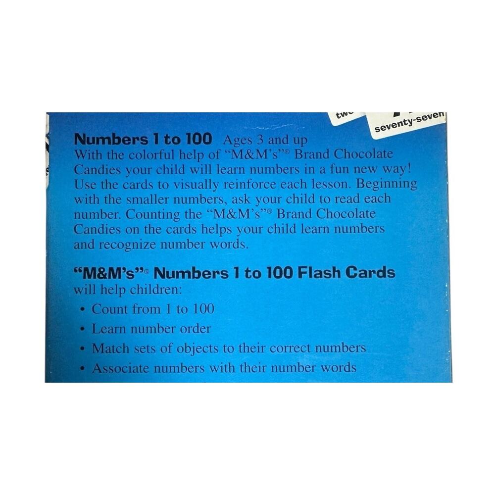 M&M's Multiplication Addition Numbers Flash Cards Math Rose Art Double Sided Lot - Picture 4 of 6